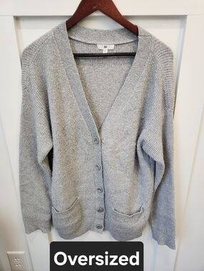grey oversized cardigan